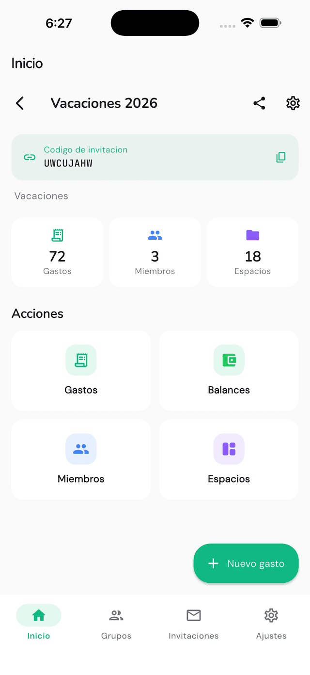 Detalle de grupo en Divee